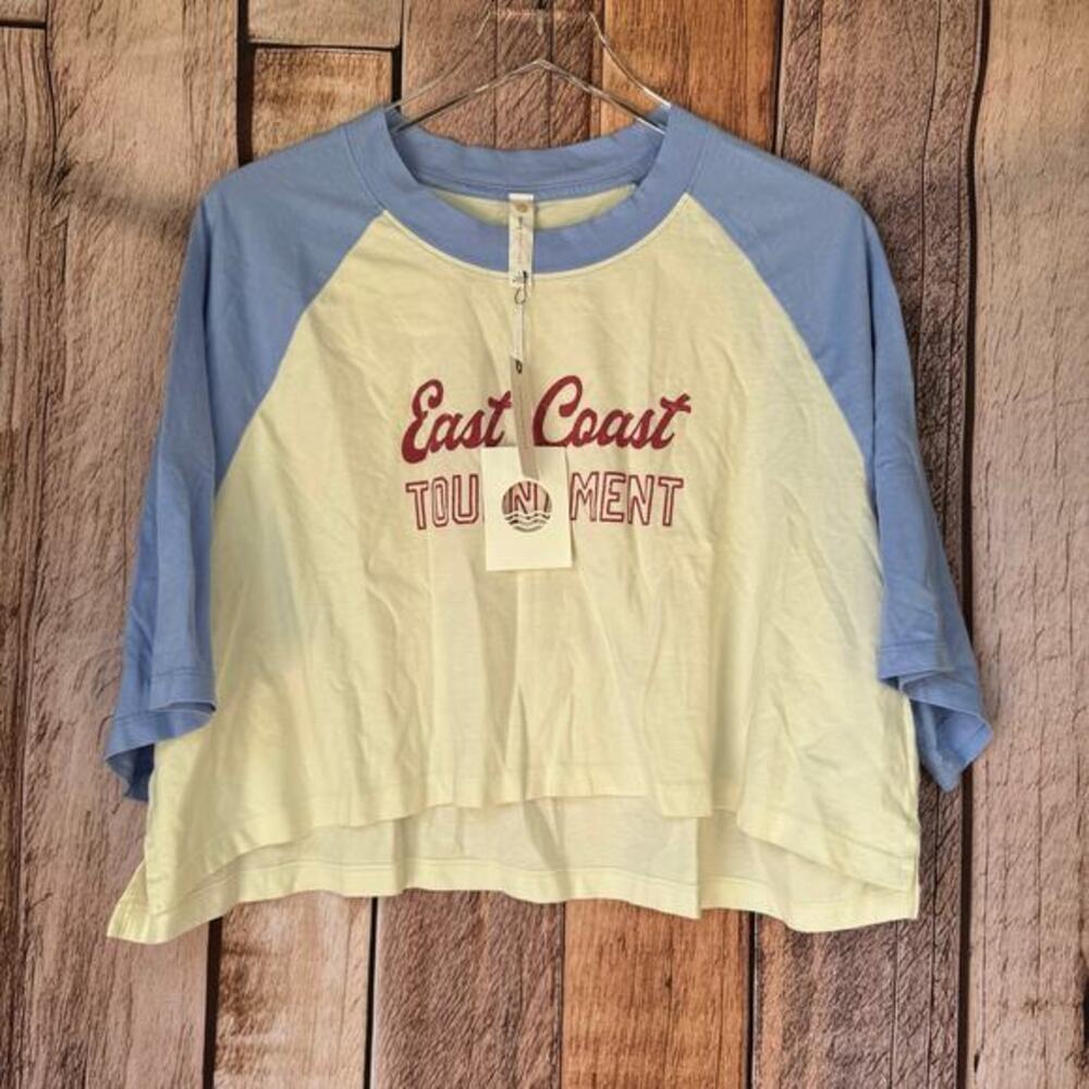 Anthropologie Daily Practice‎ Graphic T-Shirt East Coast Cropped Boxy NWT Large
